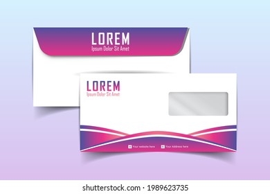 The envelope DL size template.  International standard size. Envelope template design. Envelope mock up. Vector illustration