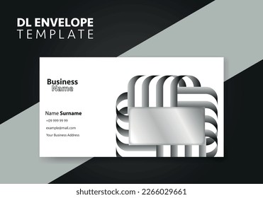 The envelope DL size template. International standard size. Envelope template design. Envelope mock up. Vector illustration