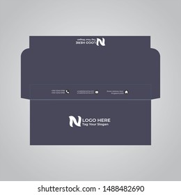 Envelope DL size template. Stamp. Vector black isolated circuit envelope. International standard size