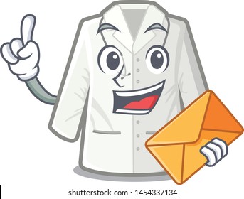 With envelope doctor coat isolated in the character