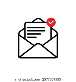 envelope document with check mark icon vector design template