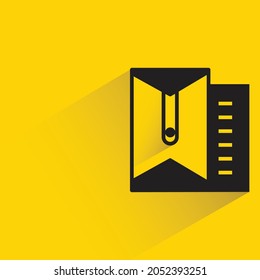 envelope and document icon with shadow on yellow background
