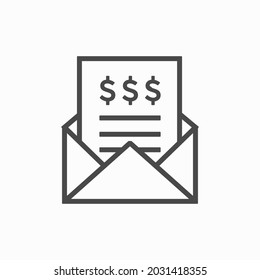 Envelope document paper invoice payment icon. Vector graphic