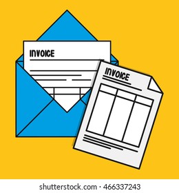 envelope document paper invoice payment icon. Flat and Colorful illustration. Vector graphic
