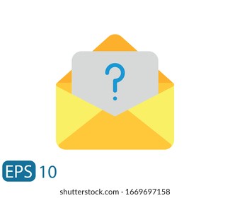 Envelope with document paper with warning mark. Email marketing, e-mail flat style icon, internet advertising concepts, internet commercial. Creative vector illustration. editable color. EPS 10