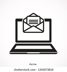 Envelope with document . Successful e-mail delivery, email delivery confirmation, successful verification concepts. Modern flat design vector icon.