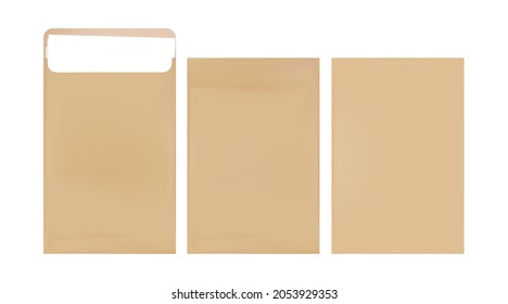 Envelope for documents, letters, vector For loading documents for sending pattern Envelope office mock up, paper letter mail illustration