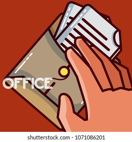 Envelope with documents office element