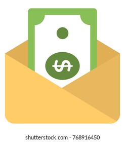 
Envelope with dollar bill. Concept of money transfer 
