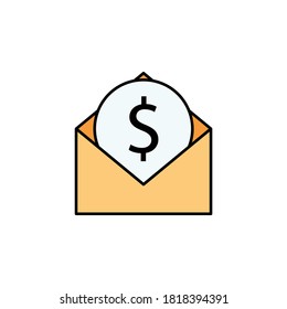 envelope, dollar icon. Element of finance illustration. Signs and symbols icon can be used for web, logo, mobile app, UI, UX