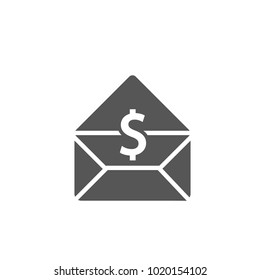 Envelope dollar icon isolated on white background. Trendy envelope dollar icon in flat style. Template for app, ui and logo, vector illustration, eps 10