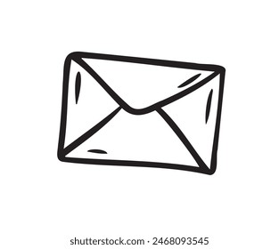 Envelope doodle hand drawn letter icon. Vector illustration