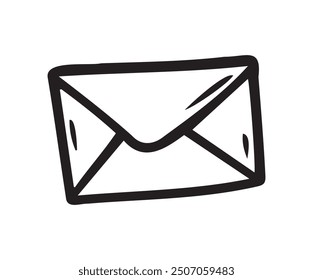 Envelope doodle hand drawn letter icon. Vector illustration