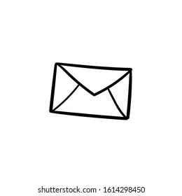 envelope doodle icon vector hand drawing 
