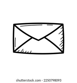 envelope doodle vector isolated on white background