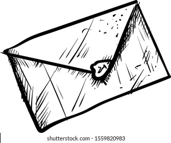 Dibujo de sobres, ilustración, vector sobre fondo blanco