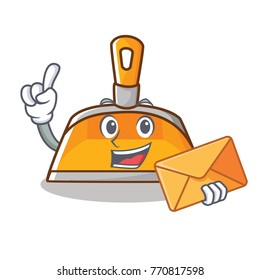 With envelope dustpan character cartoon style