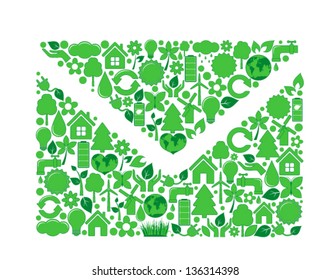Envelope with ecology icons