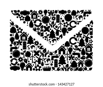 Envelope with ecology icons