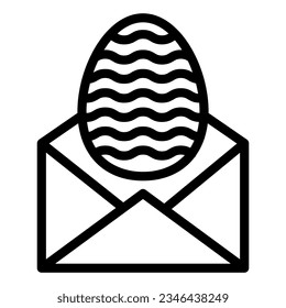 Envelope with egg line icon, Happy Easter concept, Easter card sign on white background, Happy Easter message in envelope icon in outline for mobile web design. Vector graphics.