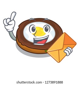 With envelope egg scotch served on cartoon plates