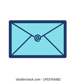 The envelope for email is blue