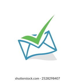 Envelope Email Check Mark Icon Logo Template Illustration Design