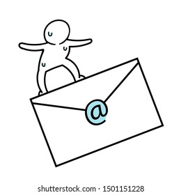Envelope email funny sent icon vector