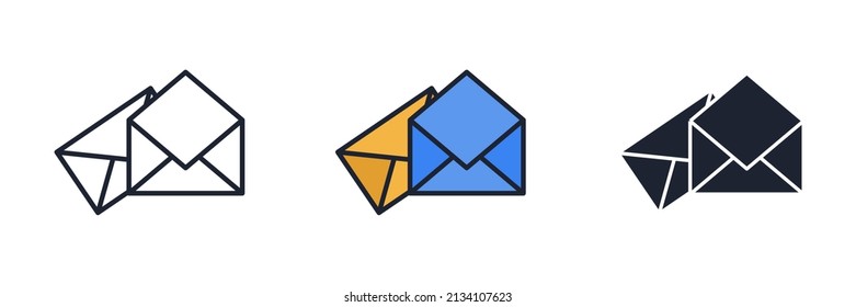 plantilla de símbolo de icono de correo electrónico de sobre para el logotipo de colección de diseño gráfico y web ilustración vectorial