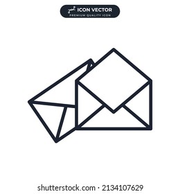 plantilla de símbolo de icono de correo electrónico de sobre para el logotipo de colección de diseño gráfico y web ilustración vectorial