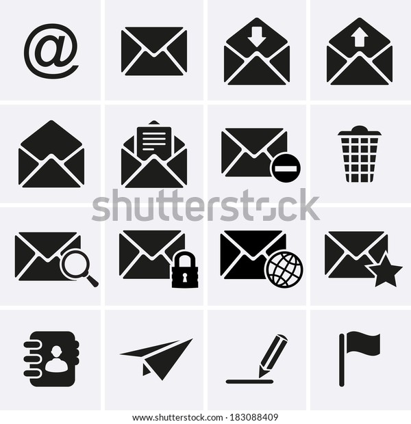 Envelope Email Icons Stock Vector (Royalty Free) 183088409