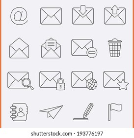 Envelope, E-mail Icons in thin line style