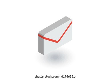 envelope, email letter, mail isometric flat icon. 3d vector colorful illustration. Pictogram isolated on white background