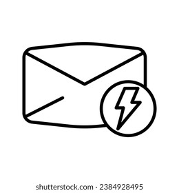 envelope email with lightning bolt icon vector