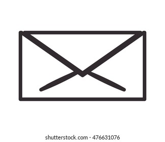 envelope email mail message communication silhouette icon. Flat and isolated design. Vector illustration