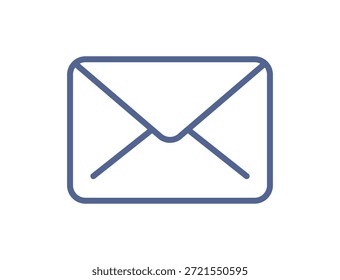 Sobre e icono de mensaje de correo electrónico en estilo de arte de línea, comunicación de correo electrónico, notificación de bandeja de entrada, línea de símbolo de mensaje de contacto aislado en Ilustración vectorial plana de fondo blanco.