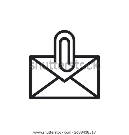 Envelope email message with a paperclip attachment minimal icon