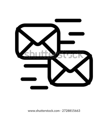 envelope email with motion line outline icon vector design good for web or mobile app