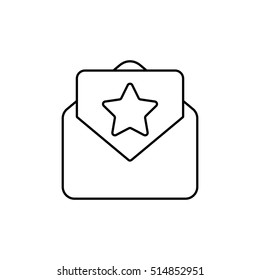 envelope email postcard card letter thin line outline black vector icon