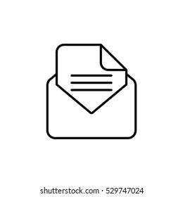 envelope email postcard card letter thin line outline black vector icon