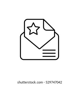 envelope email postcard card letter thin line outline black vector icon