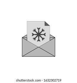 envelope email postcard letter with snowflake flat icon