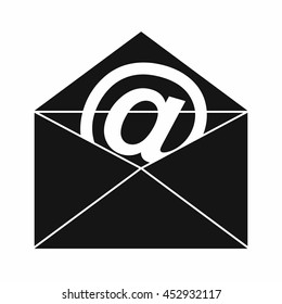 Envelope with email sign icon in simple style isolated vector illustration