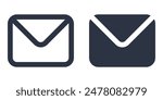 Envelope or email simple icons set designed in filled, outline, line and stroke style