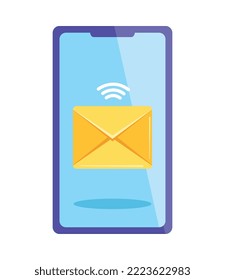 correo electrónico de sobre en un icono de smartphone