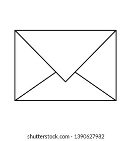 Envelope email symbol isolated black and white