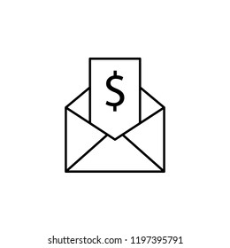 envelope, email, usd icon. Element of business start up icon for mobile concept and web apps. Thin line envelope, email, usd icon can be used for web and mobile