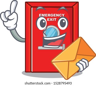 With envelope emergency exit door isolated the cartoon