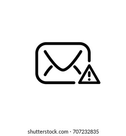 envelope and exclamation mark icon, sign of an important message vector illustration