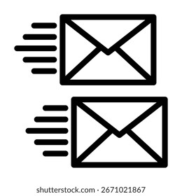 Umschlag schnelle Symbol Linie Stil Illustration